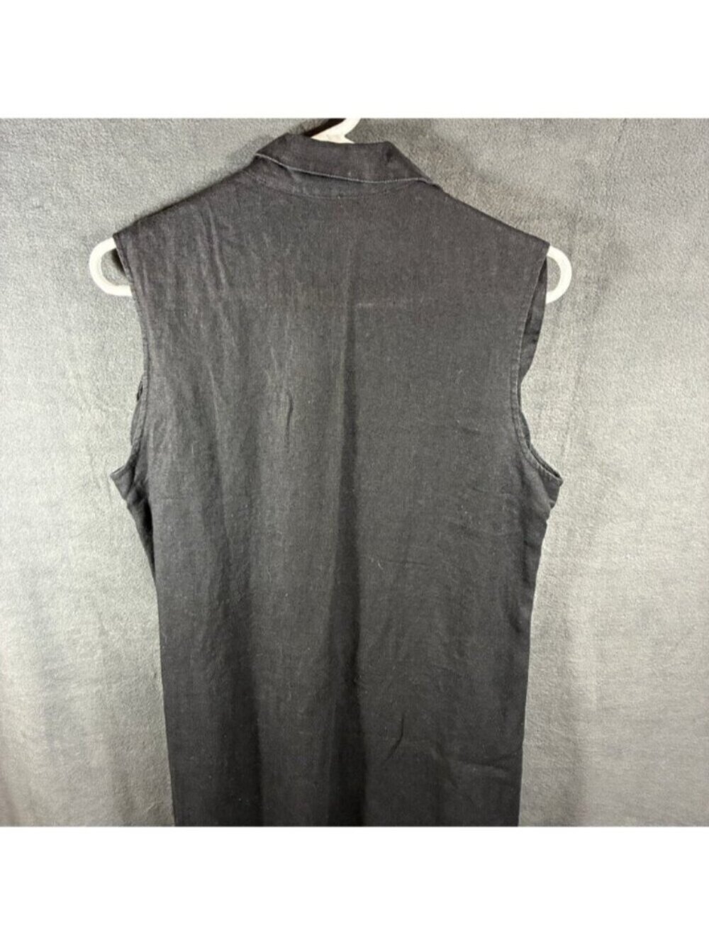 sweet Jessie women linen maxi dress medium black coastal beachy button vacation - Picture 6 of 8